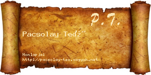 Pacsolay Teó névjegykártya